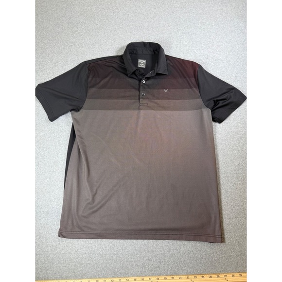 Callaway Other - Callaway Opti Dri Mens L Golf Polo Shirt Black Gray Ombre Textured Short Sleeve